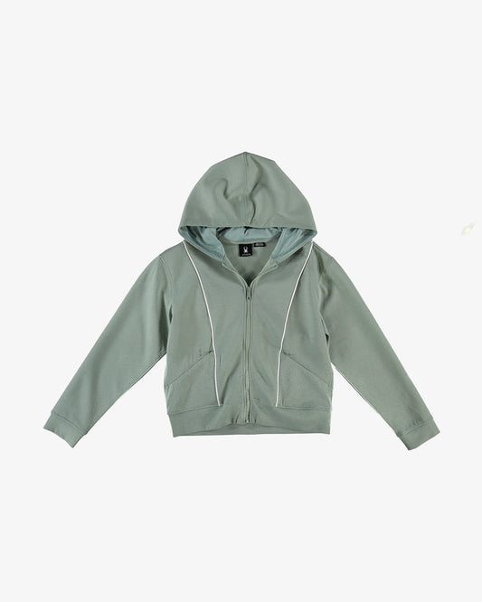 Women's Scuba Zip Hoodie - Seagrass