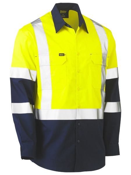 X Taped Biomotion Two Tone Hi Vis Lightweight Drill Shirt BS6696XT