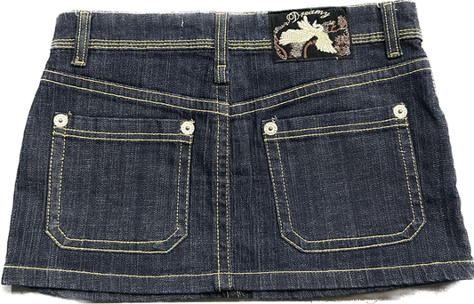 Y2k retro dark denim skirt