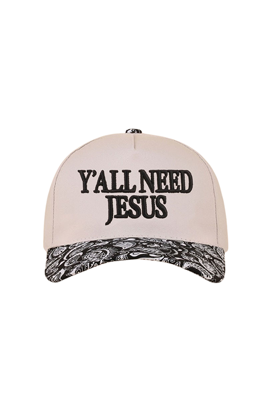 "Y'all Need Jesus" Canvas Baseball Cap-Cute-Trendy-Shop-Womens-Boutique-Clothing-Store