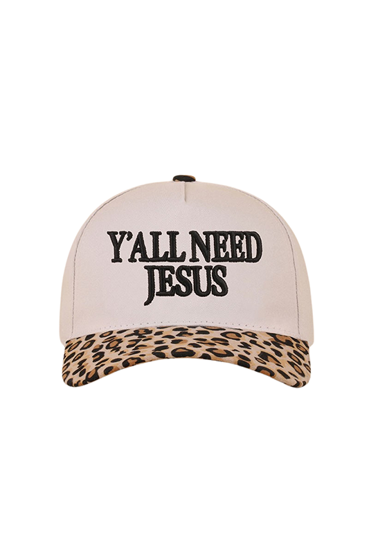 "Y'all Need Jesus" Canvas Baseball Cap-Cute-Trendy-Shop-Womens-Boutique-Clothing-Store