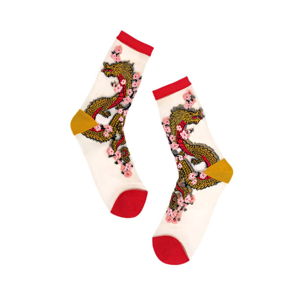 Year of the Dragon Sheer Crew Sock