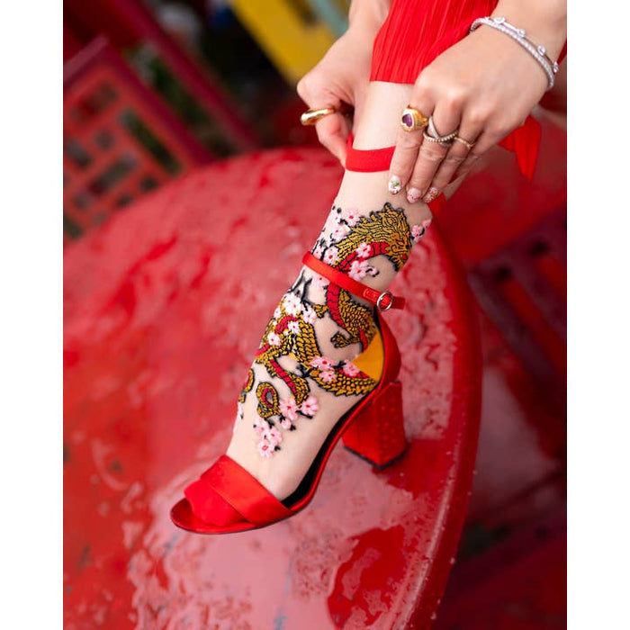 Year of the Dragon Sheer Crew Sock