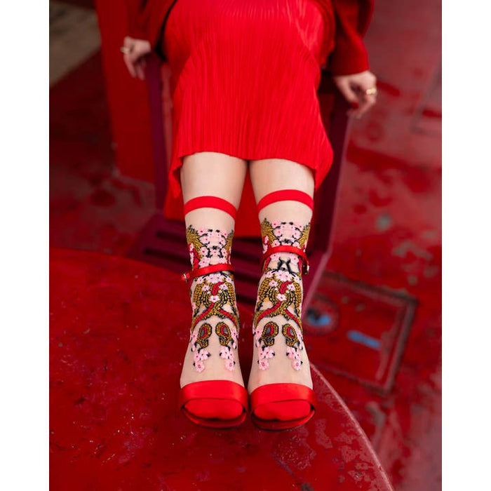 Year of the Dragon Sheer Crew Sock
