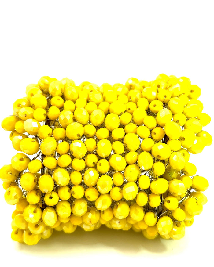 Style the Yellow Luxe Crystal Cascade Extra Large Statement Bracelet exclusively at Born To Glam