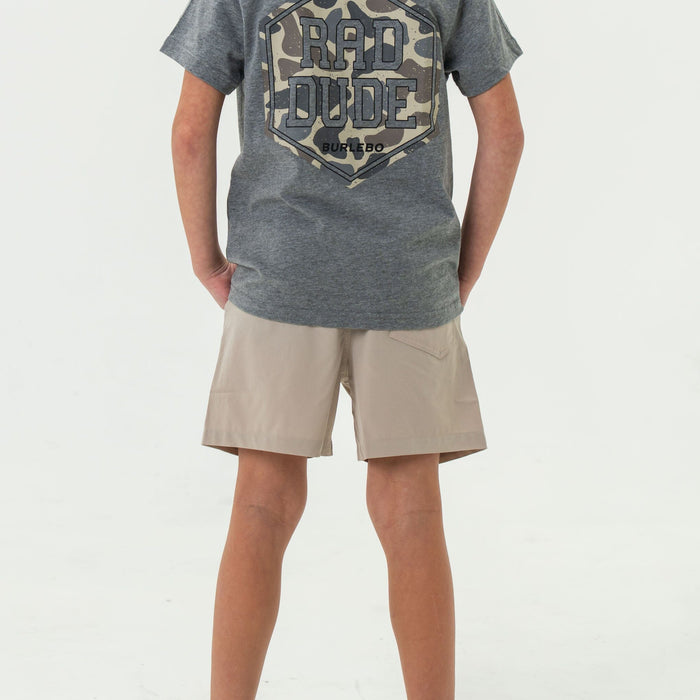 Youth Everyday Short - Light Khaki - American Flag Pocket