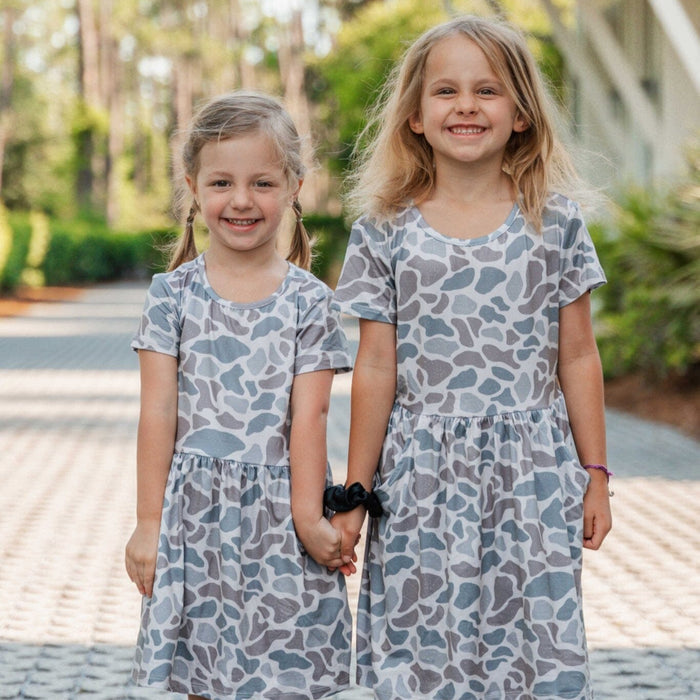 Youth Girls Dress - Classic Deer Camo - BURLEBO