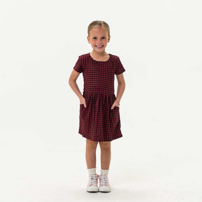 Youth Moxie Dress - Georgia - Black & Red