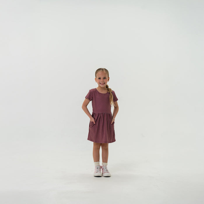 Youth Moxie Dress - Texas - Maroon & Grey