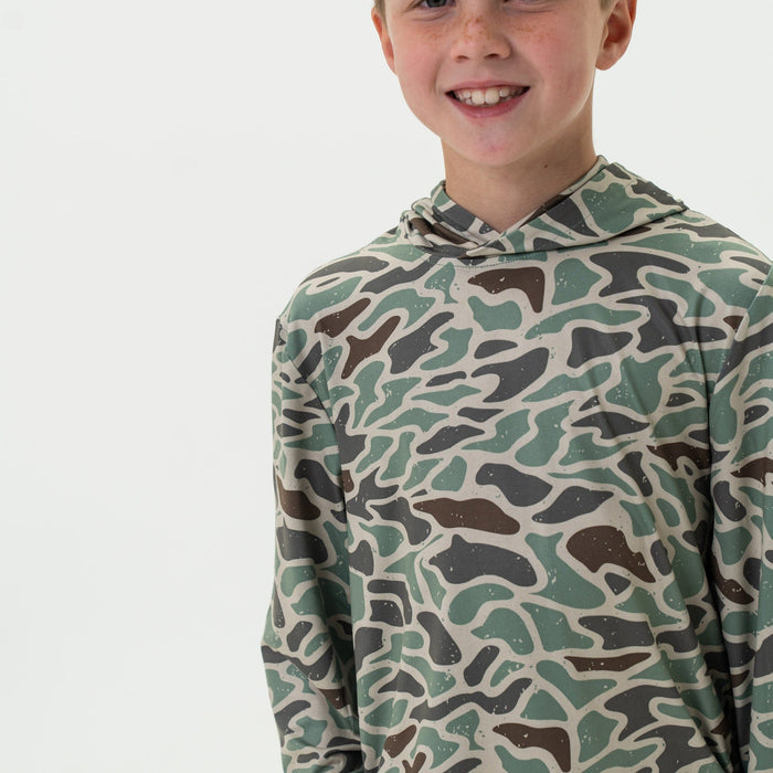 Youth Performance Hoodie - Retro Duck Camo