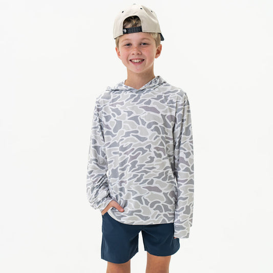 Youth Performance Hoodie - White Camo