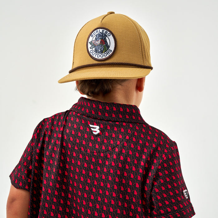 Youth Performance Polo - Georgia - Black & Red
