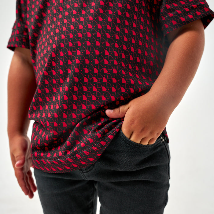 Youth Performance Polo - Georgia - Black & Red