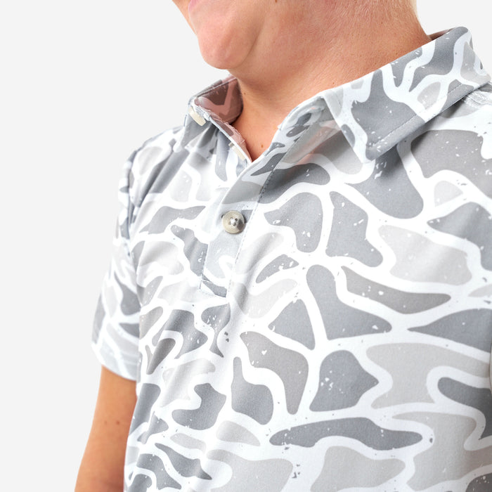 Youth Performance Polo - White Camo