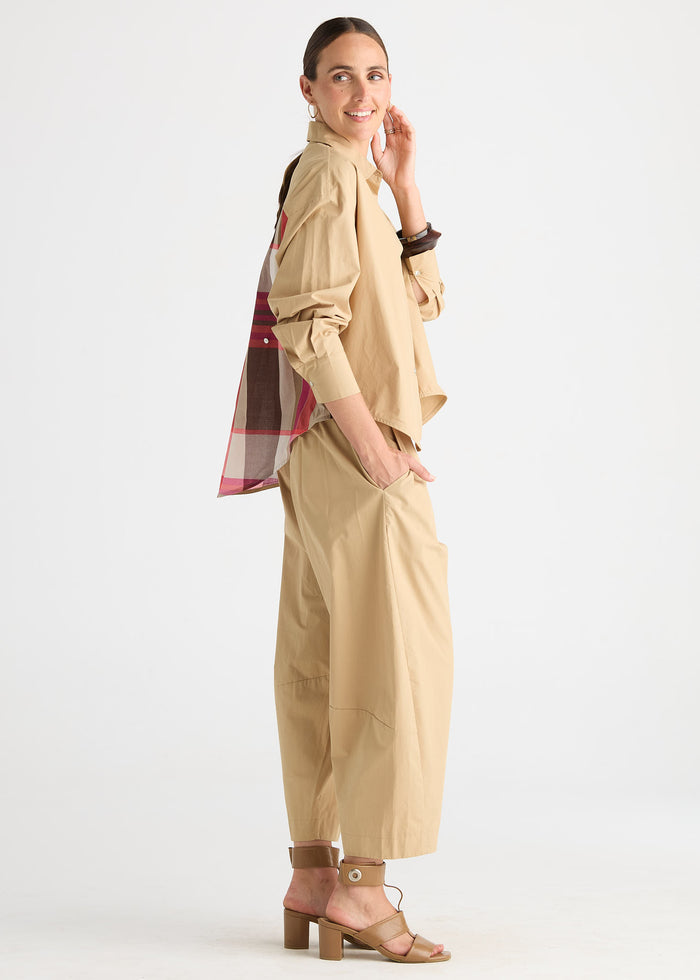 Zaket & Plover - Barrel Leg Pant - Peanut Butter
